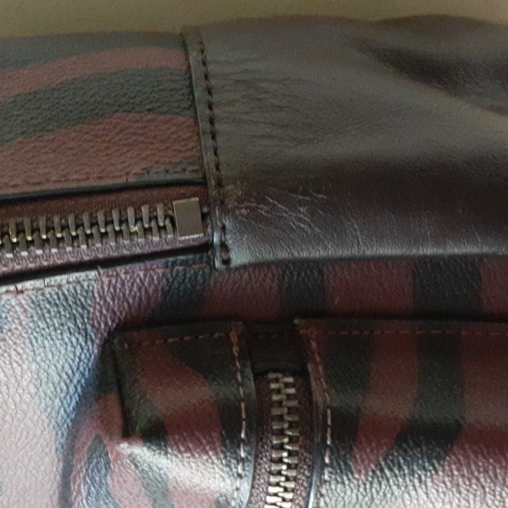 Coach Charlie Mini Tiger Striped Backpack Maroon And Black F37880 - Picture 7 of 12
